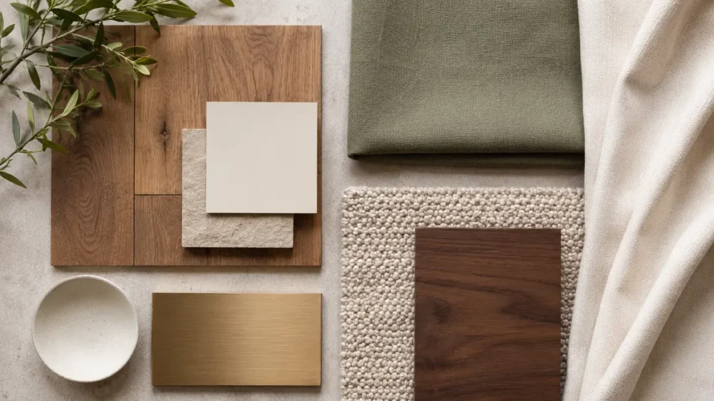 How to create a furniture mood board with coordinated material samples