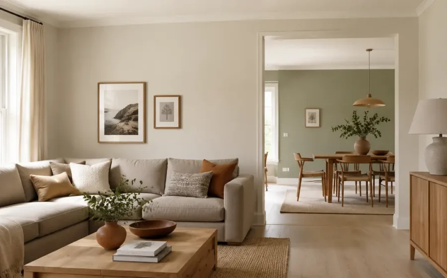 How to choose wall paint colours using sample boards in a furnished room