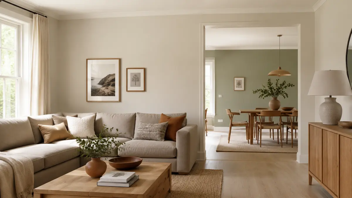 How to choose wall paint colours using sample boards in a furnished room